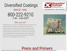 Tablet Screenshot of diversifiedcoatings.com